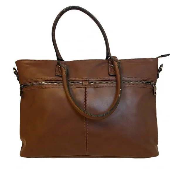 Laptop Tote Bag Brown Business Bag - Picture 3 of 10